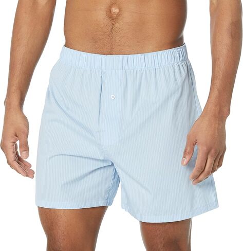 Amazon Essentials Men's Woven Cotton Boxer Short (Available in Big &Tall), Pack of 5 in Saudi Arabia