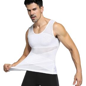 Mens Compression Shirt to Hide Gynecomastia Moobs Slimming Body Shaper Vest in Saudi Arabia