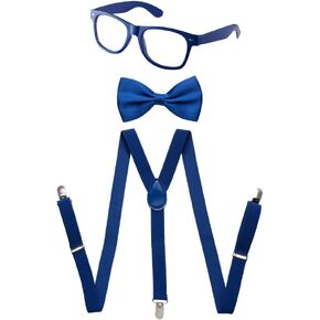 Dress Up America Neon Suspender, Bow-tie, Sunglasses, Accessory Set - Adult and Kids Size Suspenders