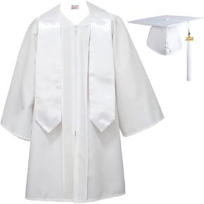 OSBO GradSeason Unisex Matte Kindergarten Graduation Gown Cap Tassel Set 2025 with White Plain Stole