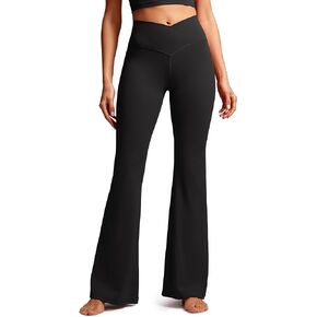 CRZ YOGA Butterluxe Crossover Flare Leggings 29''/31''/33" - High Waist V Cross Bootcut Bell Bottoms Yoga Pants for Women in Saudi Arabia