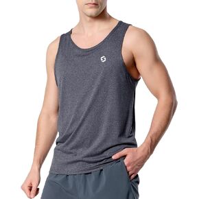 S Spowind Men's Quick Dry Running Tank Top - Athletic Workout Fitness Sleeveless Shirts
