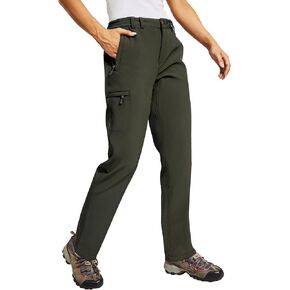 Haimont Women's Fleece Lined Softshell Pants Insulated Hiking Cargo Pant Outdoor Snowboard Golf Skiing, 6 Pockets in Saudi Arabia