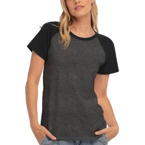 Decrum Raglan Baseball Shirt Women - Casual Soft & Comfortable Womens Short Sleeve Shirts Sports Tees