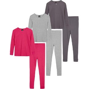 dELiAs Girls' Thermal Underwear - 6 Piece Waffle Knit Top and Long Johns (2T-16)
