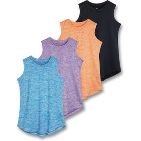 Real Essentials 4 Pack: Girls Active Dry Fit Performance Tank Top in Saudi Arabia