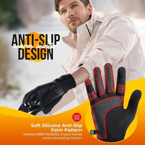 Winter Gloves Women Men, Warm Thermal Running Touchscreen Men Lightweight Walking Anti-Slip for Skiing Gardening Driving Liner in Kuwait