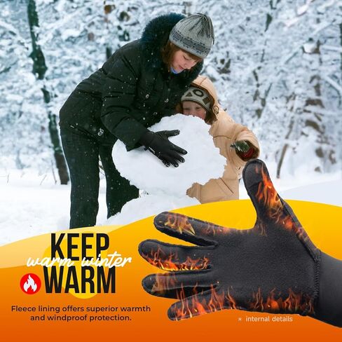 Winter Gloves Women Men, Warm Thermal Running Touchscreen Men Lightweight Walking Anti-Slip for Skiing Gardening Driving Liner in Kuwait
