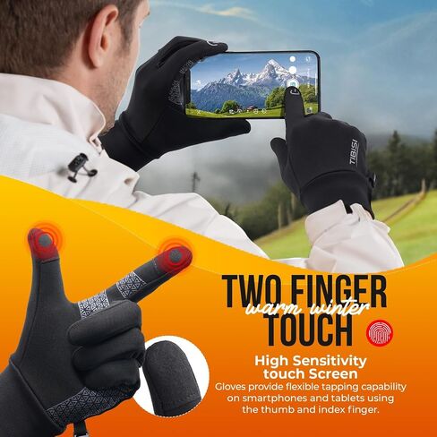 Winter Gloves Women Men, Warm Thermal Running Touchscreen Men Lightweight Walking Anti-Slip for Skiing Gardening Driving Liner in Kuwait