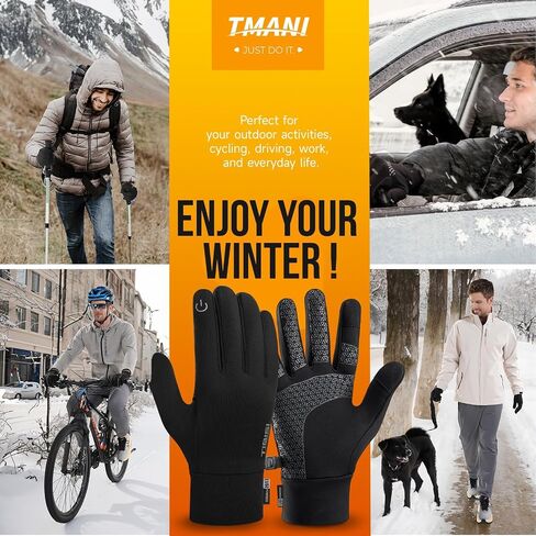 Winter Gloves Women Men, Warm Thermal Running Touchscreen Men Lightweight Walking Anti-Slip for Skiing Gardening Driving Liner in Kuwait
