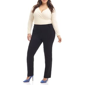 Rekucci Curvy Woman Ease into Comfort Plus Size Straight Pant w/Tummy Control in Saudi Arabia