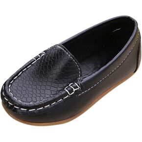 Evelin LEE Toddler Kid Boys Girls Soft Casual Loafers Slip-On Boat-Dress Shoes/Sneakers Black-Toddler 7M in Kuwait