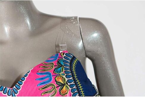 iooiooi Strapless Sexy Floor-Length Dresses African Wedding Wax Cotton Dress in Kuwait
