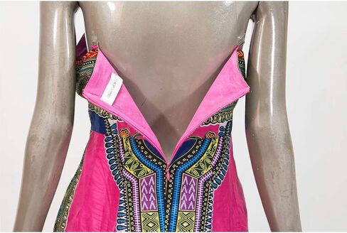iooiooi Strapless Sexy Floor-Length Dresses African Wedding Wax Cotton Dress in Kuwait