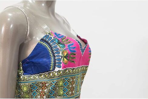 iooiooi Strapless Sexy Floor-Length Dresses African Wedding Wax Cotton Dress in Kuwait