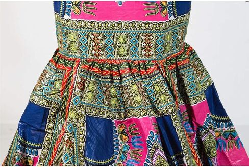 iooiooi Strapless Sexy Floor-Length Dresses African Wedding Wax Cotton Dress in Kuwait