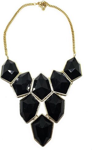 Cookie Lee Black Faceted Necklace (A5) in Saudi Arabia