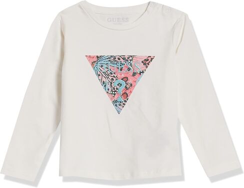 GUESS Baby Girls Glitter Print and Embroidered Logo Organic Stretch Jersey T-Shirt in Saudi Arabia