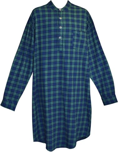 قميص نوم رجالي من Lee Valley مصنوع من القطن الأيرلندي الأصلي (2XL، LV6 Green Tartan Blackwatch) in Kuwait