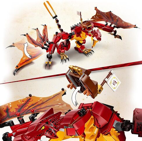 LEGO 71753 NINJAGO Legacy Fire Dragon Attack Toy with Kai, Zane and NYA Minifigures, Ninja Play Set, Gifts for 8 Plus Year Old Boys & Girls in Saudi Arabia