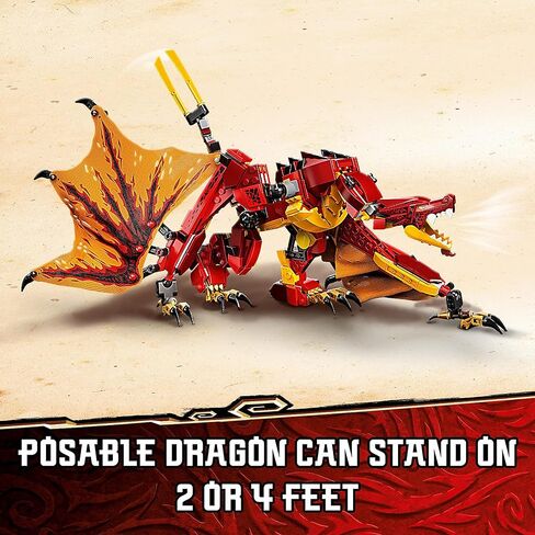 LEGO 71753 NINJAGO Legacy Fire Dragon Attack Toy with Kai, Zane and NYA Minifigures, Ninja Play Set, Gifts for 8 Plus Year Old Boys & Girls in Saudi Arabia
