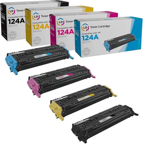 LD Remanufactured Toner Cartridge Replacements for HP 124A (1 Black, 1 Cyan, 1 Magenta, 1 Yellow, 4-Pack) in Saudi Arabia