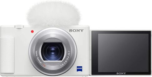 Sony ZV-1 Compact 4K HD Camera, White ACCVC1 Vlogger Accessory Kit with Wireless Bluetooth Grip/Tripod (GP-VPT2 BT) and 64GB UHS-II SD Card (SF-E64/T1) in Saudi Arabia