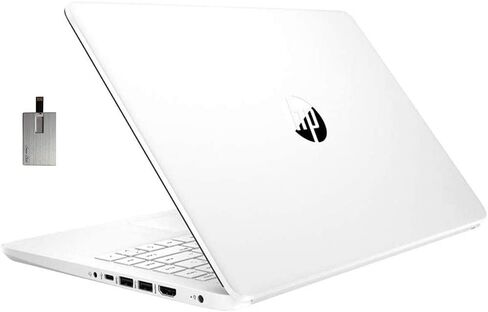 2021 HP Stream 11.6 بوصة HD كمبيوتر محمول، معالج Intel Celeron N4000، ذاكرة وصول عشوائي 4 جيجابايت، 64 جيجابايت eMMC، مكتب لمدة عام 365، كاميرا ويب، Intel UHD Graphics 600، بلوتوث، Windows 10 S، أبيض، بطاقة USB SnowBell سعة 128 جيجابايت in Saudi Arabia