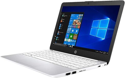 2021 HP Stream 11.6 بوصة HD كمبيوتر محمول، معالج Intel Celeron N4000، ذاكرة وصول عشوائي 4 جيجابايت، 64 جيجابايت eMMC، مكتب لمدة عام 365، كاميرا ويب، Intel UHD Graphics 600، بلوتوث، Windows 10 S، أبيض، بطاقة USB SnowBell سعة 128 جيجابايت in Saudi Arabia