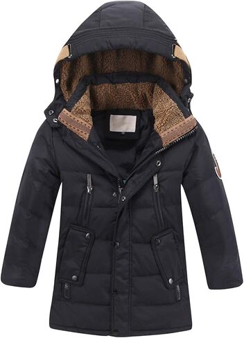 Evelin LEE Kids Boys Winter Hooded Jacket Coat Winter Warm Puffer Padded Outerwear Overcoat in Saudi Arabia