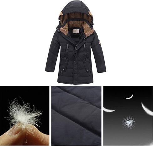 Evelin LEE Kids Boys Winter Hooded Jacket Coat Winter Warm Puffer Padded Outerwear Overcoat in Saudi Arabia