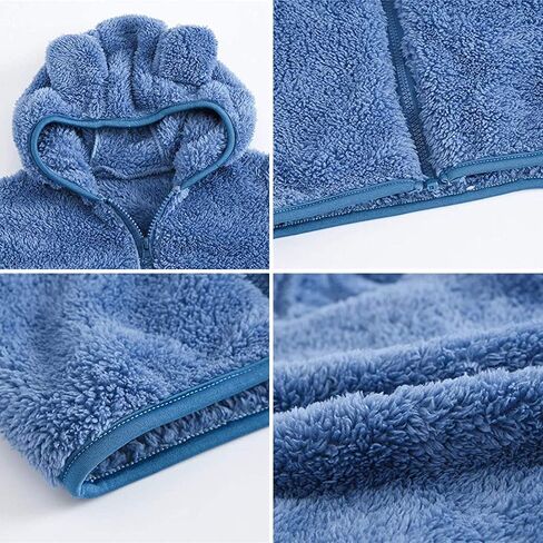 Evelin LEE Baby Boys Girls Winter Warm Fleece Hooded Coats Zip Up Cute Outwear Jacket in Saudi Arabia