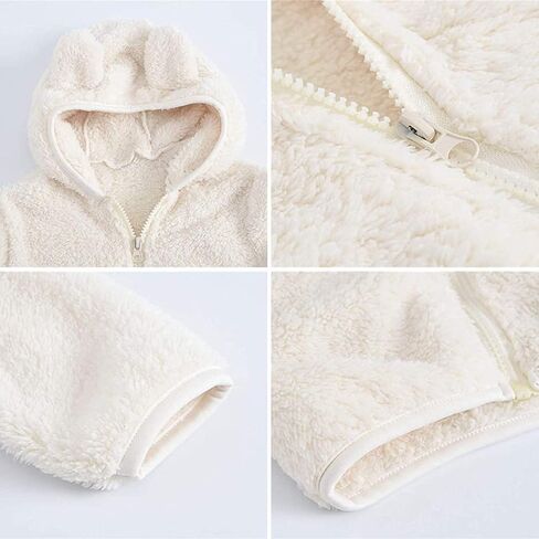 Evelin LEE Baby Boys Girls Winter Warm Fleece Hooded Coats Zip Up Cute Outwear Jacket in Saudi Arabia