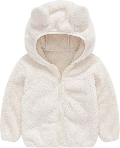 Evelin LEE Baby Boys Girls Winter Warm Fleece Hooded Coats Zip Up Cute Outwear Jacket in Saudi Arabia