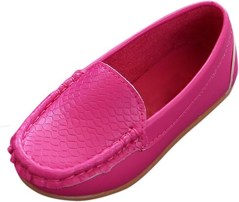 Evelin LEE Toddler Kid Boys Girls Soft Casual Loafers Slip-On Boat-Dress Shoes/Sneakers Rose Red-Big Kid 4M in Kuwait