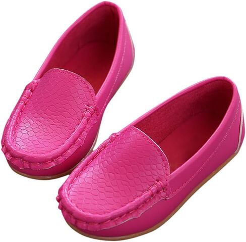 Evelin LEE Toddler Kid Boys Girls Soft Casual Loafers Slip-On Boat-Dress Shoes/Sneakers Rose Red-Big Kid 4M in Kuwait