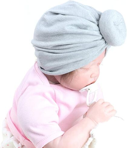 Evelin LEE 5pcs Newborn Hospital Hat Knotted Nursery Beanie Cute Infant Cap Turban Headwear in Saudi Arabia