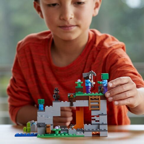 LEGO Minecraft The Zombie Cave 21141 Building Kit with Popular Minecraft Characters Steve and Zombie Figure, separate TNT Toy, Coal and more for Creative Play (241 Pieces) in Saudi Arabia