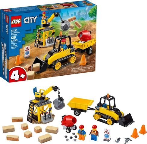 LEGO City Construction Bulldozer 60252 Toy Construction Set, Cool Building Set for Kids (126 Pieces) in Saudi Arabia