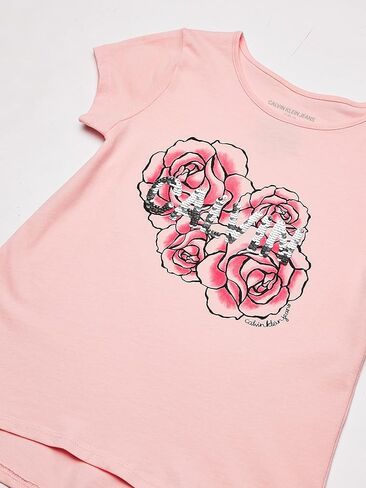 Calvin Klein Girls' Short Sleeve Flip Sequins Graphic T-Shirt in Saudi Arabia