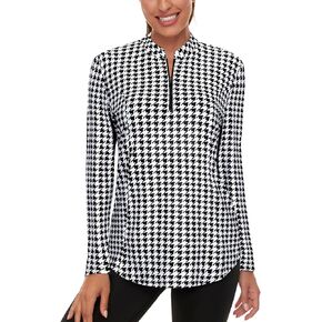 Misyula Womens Golf Shirts 1/4 Zip Sun Protection Quick Dry Tennis Running Athletic Workout Tops