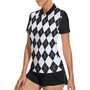 Soneven Women's Short Sleeve Golf Shirt Moisture Wicking Athletic Golf Polo Shirts Tennis Shirts