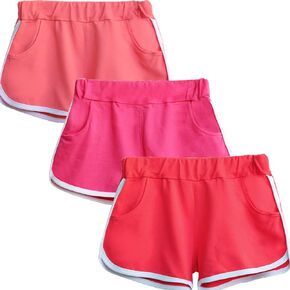 Beauty_yoyo Dolphin Shorts for Teen Girls & Women Cotton Running Gym Workout Yoga Sport Performance Short with Pockets in Kuwait