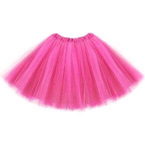 Tutus for Women, Adult Tutu Skirts for Women 4 Layered Classic Elastic Tulle Tutu Skirts Party Festival Running