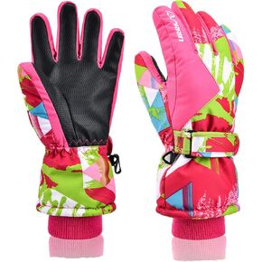 RunRRIn Ski Gloves, Waterproof Snow Gloves -30℉ Winter Gloves for Cold Weather, Warm Snowboarding Gloves - for Men, Women, Kids, Boys and Girls
