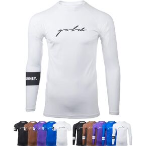 Gold BJJ Foundation Rash Guard - Ranked No-Gi and Gi Jiu Jitsu Rashguard