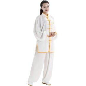 ZooBoo Unisex Cotton and Silk Dragon Embroidery Long Sleeves Tai Chi Uniform Suit Martial Arts Wing Chun Clothing