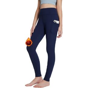BALEAF Youth Girl's Fleece Lined Leggings Water Repellent High Waisted Winter Warm Athletic Pants Hiking Running Yoga