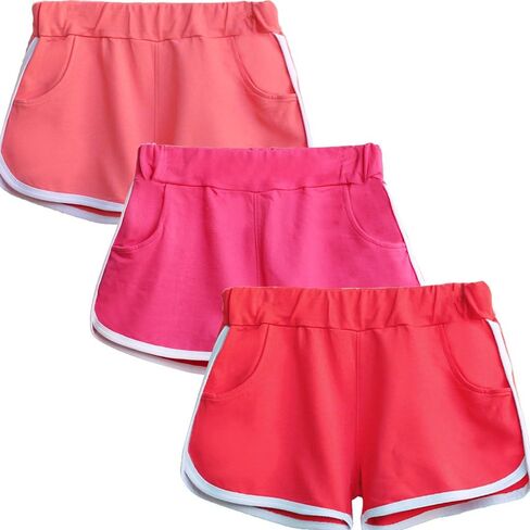 Beauty_yoyo Dolphin Shorts for Teen Girls & Women Cotton Running Gym Workout Yoga Sport Performance Short with Pockets in Kuwait