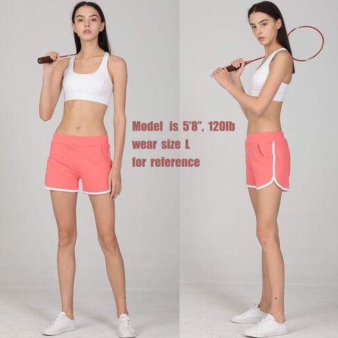 Beauty_yoyo Dolphin Shorts for Teen Girls & Women Cotton Running Gym Workout Yoga Sport Performance Short with Pockets in Kuwait
